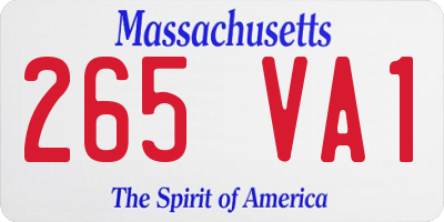 MA license plate 265VA1