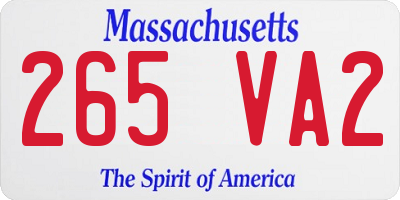 MA license plate 265VA2