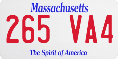 MA license plate 265VA4