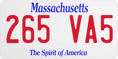 MA license plate 265VA5