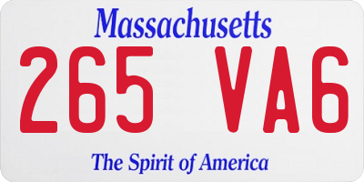 MA license plate 265VA6