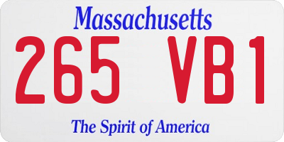 MA license plate 265VB1