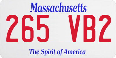 MA license plate 265VB2
