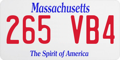 MA license plate 265VB4