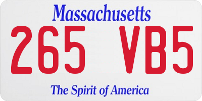 MA license plate 265VB5