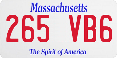MA license plate 265VB6