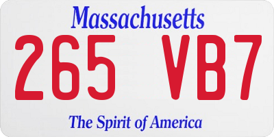 MA license plate 265VB7