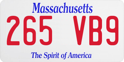 MA license plate 265VB9