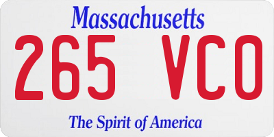 MA license plate 265VC0