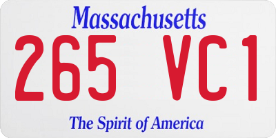 MA license plate 265VC1