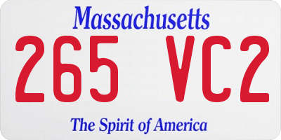 MA license plate 265VC2