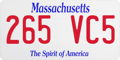 MA license plate 265VC5