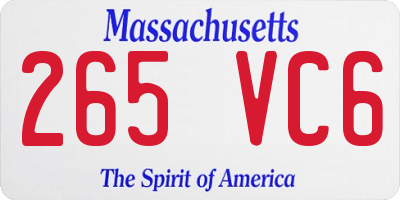 MA license plate 265VC6
