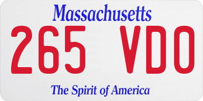 MA license plate 265VD0
