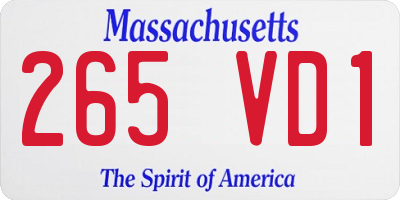 MA license plate 265VD1