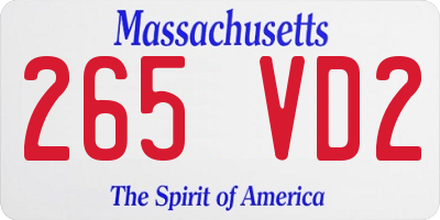 MA license plate 265VD2