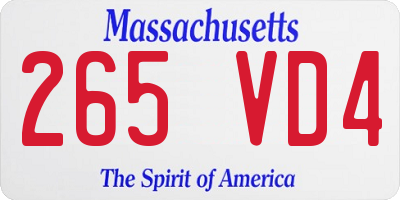 MA license plate 265VD4