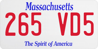 MA license plate 265VD5