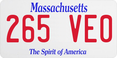MA license plate 265VE0