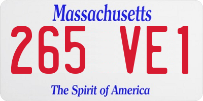 MA license plate 265VE1