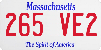 MA license plate 265VE2