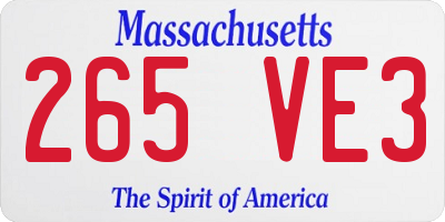 MA license plate 265VE3