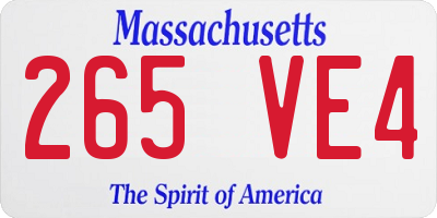 MA license plate 265VE4