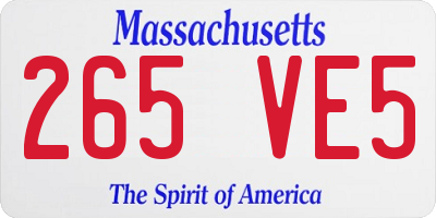 MA license plate 265VE5
