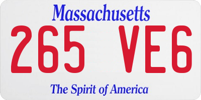 MA license plate 265VE6