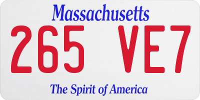 MA license plate 265VE7