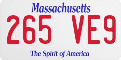 MA license plate 265VE9