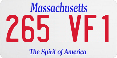 MA license plate 265VF1
