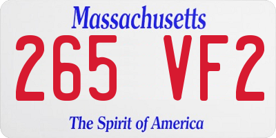 MA license plate 265VF2