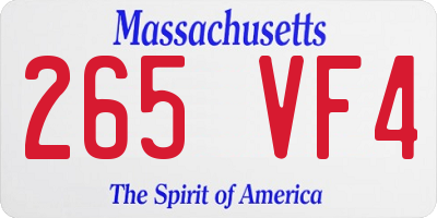 MA license plate 265VF4