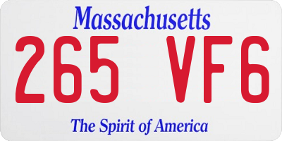 MA license plate 265VF6