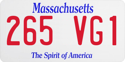 MA license plate 265VG1