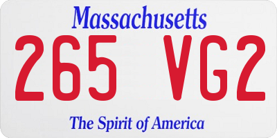 MA license plate 265VG2