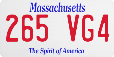 MA license plate 265VG4