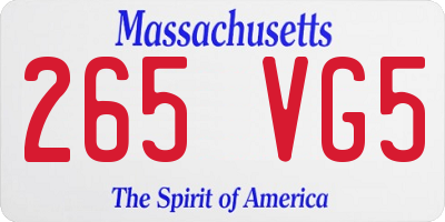 MA license plate 265VG5