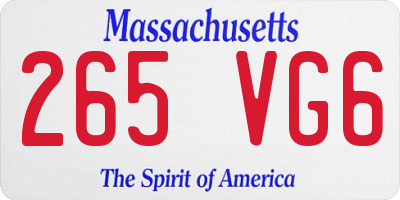 MA license plate 265VG6
