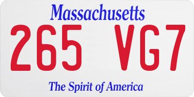 MA license plate 265VG7