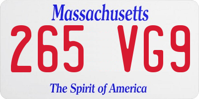 MA license plate 265VG9
