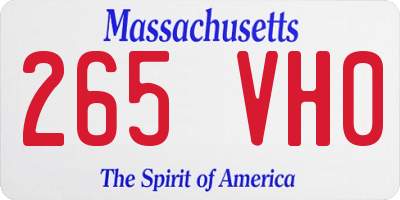 MA license plate 265VH0