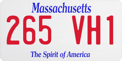 MA license plate 265VH1