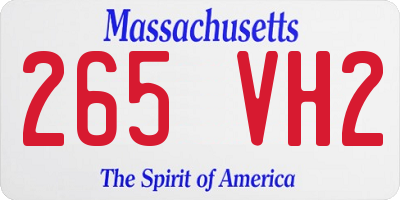 MA license plate 265VH2