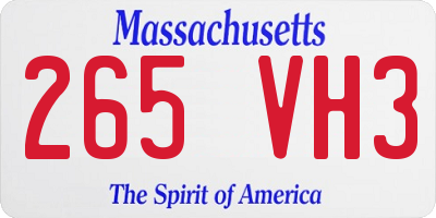 MA license plate 265VH3