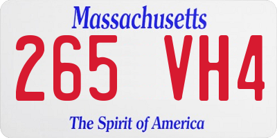 MA license plate 265VH4