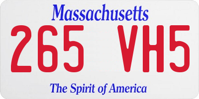 MA license plate 265VH5