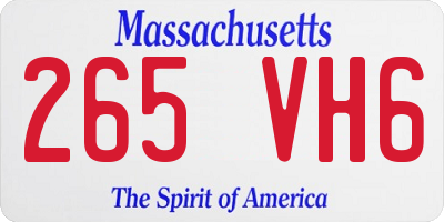 MA license plate 265VH6