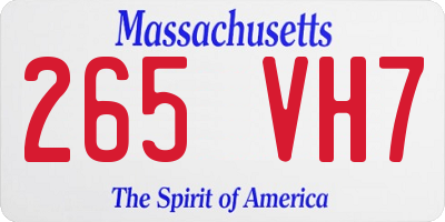 MA license plate 265VH7